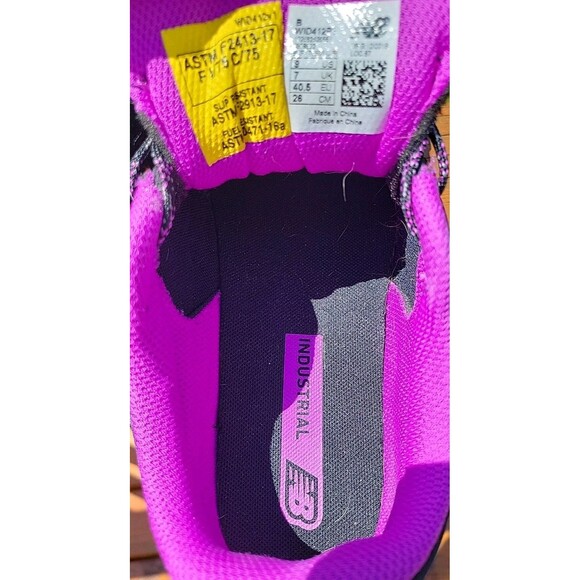 New Balance WID412P1 Black Purple Alloy Toe Work Shoes Women's Size 9 B - Picture 9 of 9